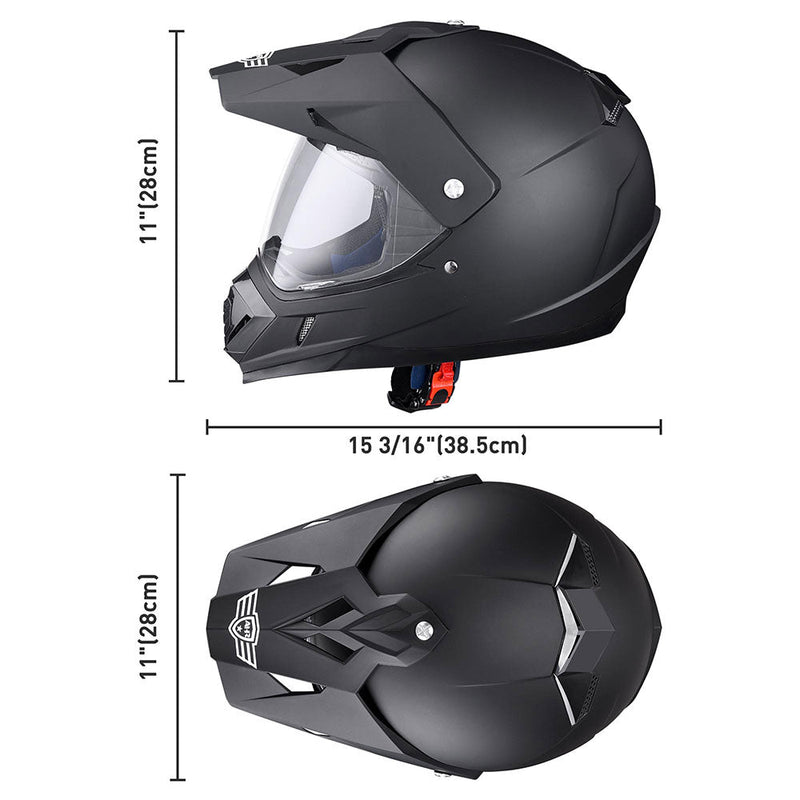 AHR Offroad Helmet DOT Full Face Dirt Bike Black