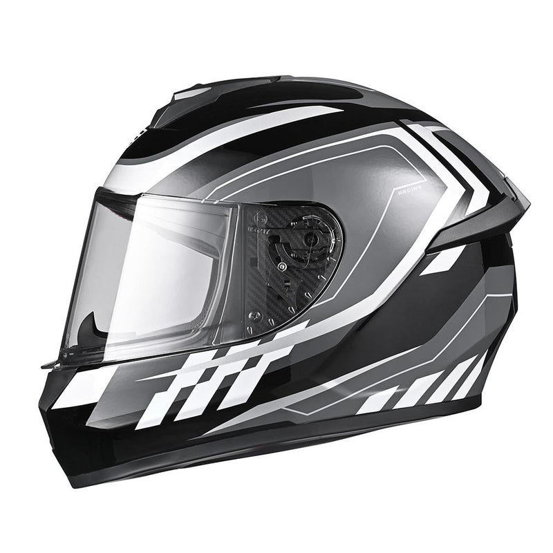 AHR RUN-F3 DOT Motorcycle Helmet Full Black Gray