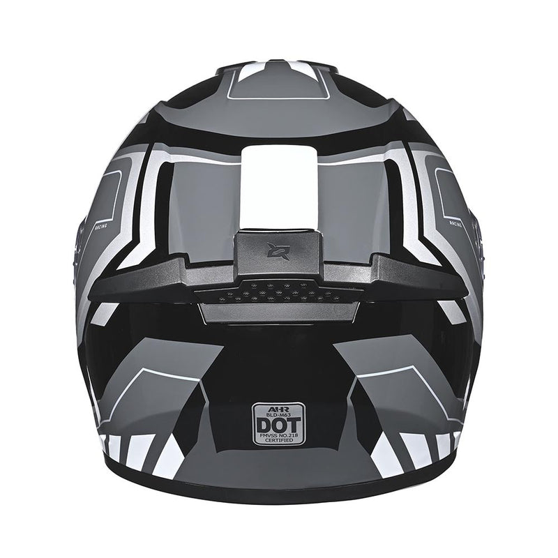 AHR RUN-F3 Full Face DOT Motor Helmet Black Gray