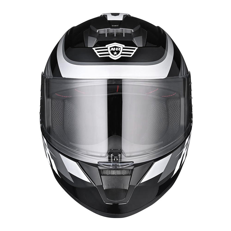 AHR RUN-F3 Full Face DOT Motor Helmet Black Gray