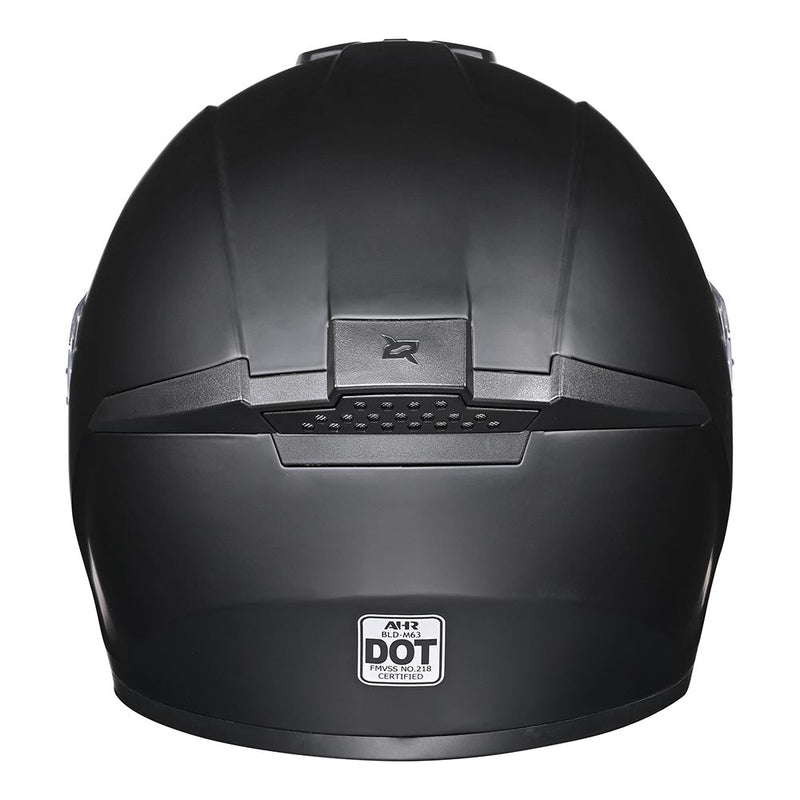 AHR RUN-F3 Full Face DOT Motor Helmet Matt Black