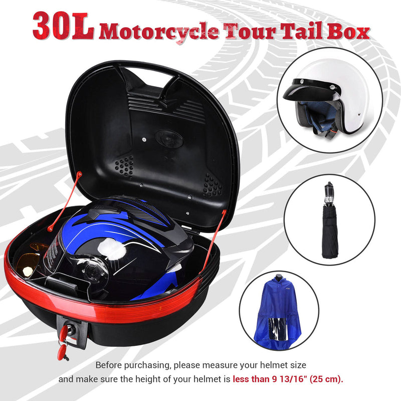 Yescom 30L XLarge Motorcycle Scooter Truck Tail Box Topcase Luggage