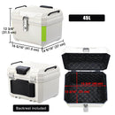 Yescom White Motorcycle Trunk Box with Backrest Scooter Tour Pack