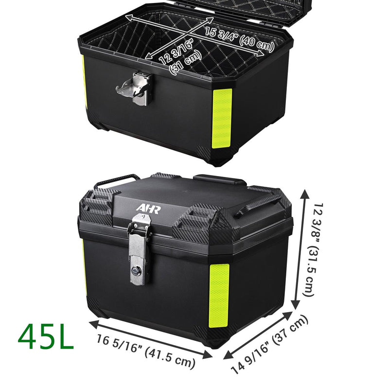 Yescom Motorcycle Truck Box with Backrest Scooter Tour Pack