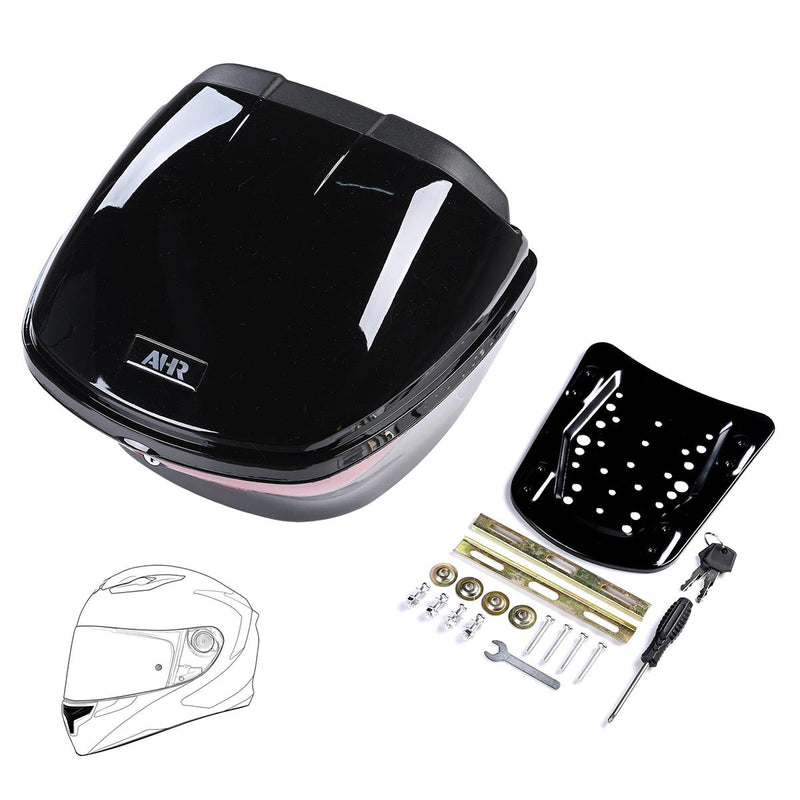 Yescom Motorcycle Truck with Backrest Scooter Tour Pack Gloss Black