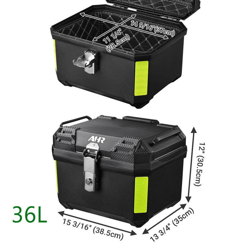Yescom Motorcycle Truck Box with Backrest Scooter Tour Pack
