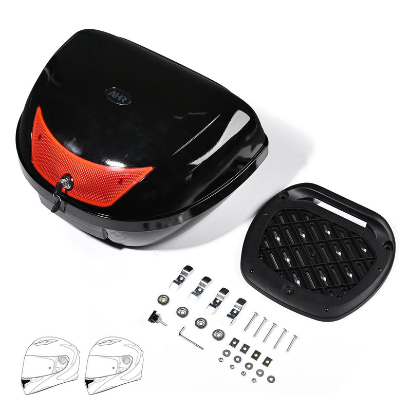 Yescom Motorcycle Truck with Backrest Scooter Tour Pack Gloss Black