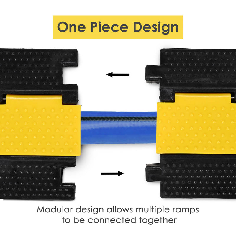 Yescom Cable Ramp Protector Rubber Cable Cover 1-Channel for 2" Cables