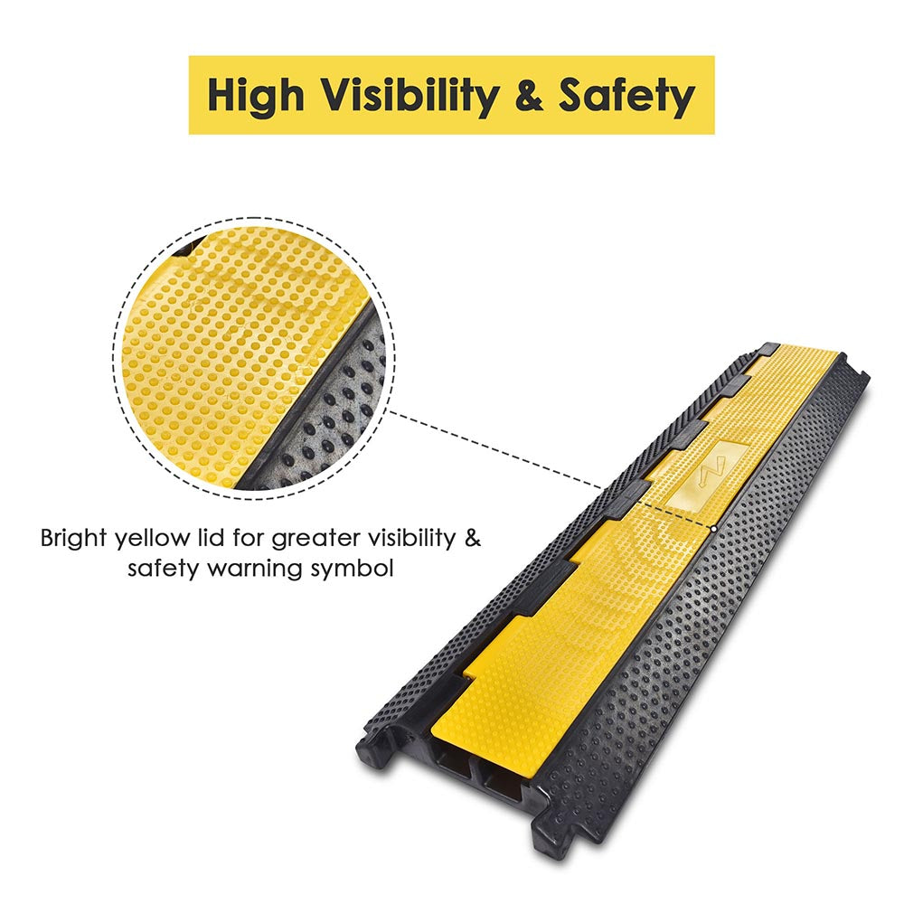 Yescom Cable Ramp Protector Rubber Cable Cover 3-Channel for 2" Cables, photo 5 of 10