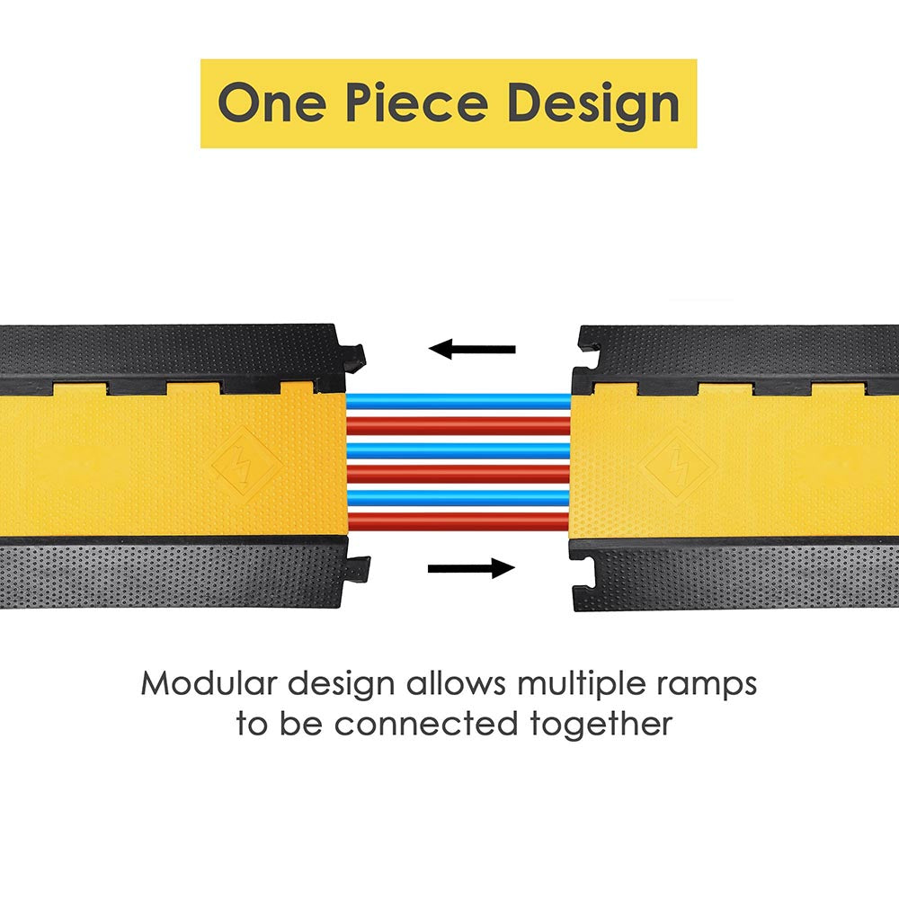 Yescom Cable Ramp Protector Rubber Cable Cover 3-Channel for 2" Cables, photo 9 of 10
