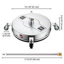 Yescom 16.5in Pressure Washer Surface Cleaner Stainless Steel