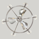 34" Bucholz Modern DC Motor Brushed Nickel Downrod Mount Reversible Ceiling Fan with LED Lighting and Remote Control