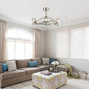 34" Bucholz Modern DC Motor Brushed Nickel Downrod Mount Reversible Ceiling Fan with LED Lighting and Remote Control