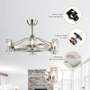 34" Bucholz Modern DC Motor Brushed Nickel Downrod Mount Reversible Ceiling Fan with LED Lighting and Remote Control