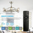 34" Bucholz Modern DC Motor Brushed Nickel Downrod Mount Reversible Ceiling Fan with LED Lighting and Remote Control by Parrot Uncle