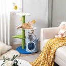 34.5 Inch 4-Tier Cute Cat Tree with Jingling Balls and Condo-Blue by LJGDeals