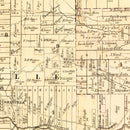 Vintage Map of Licking County, Ohio 1854
