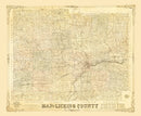 Vintage Map of Licking County, Ohio 1854
