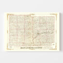 Vintage Map of Licking County, Ohio 1854