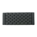 Contemporary Storage Ottoman With Tufted Top - Dark Gray by HouseOfZazla