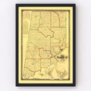 Vintage Map of Dearborn County, Indiana 1860