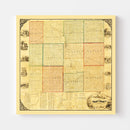 Vintage Map of Grant County, Indiana 1869