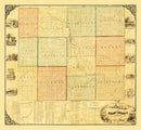 Vintage Map of Grant County, Indiana 1869