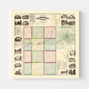 Vintage Map of Huntington County, Indiana 1866