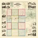 Vintage Map of Huntington County, Indiana 1866