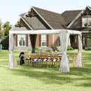 10x12 FT Outdoor Louvered Pergola with Adjustable Louvers - White