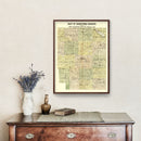 Vintage Map of Kosciusko County, Indiana 1909