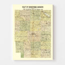 Vintage Map of Kosciusko County, Indiana 1909