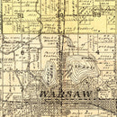 Vintage Map of Kosciusko County, Indiana 1909