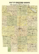 Vintage Map of Kosciusko County, Indiana 1909