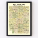 Vintage Map of Kosciusko County, Indiana 1909