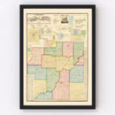 Vintage Map of Morgan County, Indiana 1875