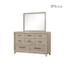 8 Drawers Dresser With Mirror, Bedroom Furniture - Oak by HouseOfZazla