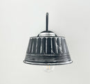 Black Ribbed Galvanized Wall Sconce
