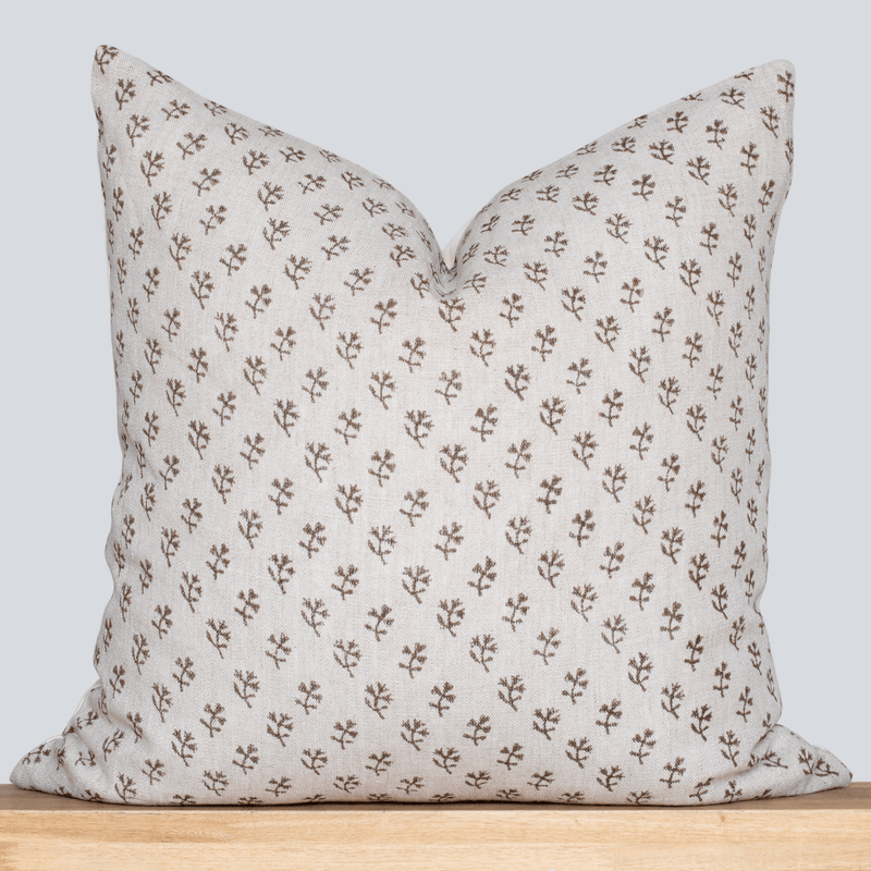 Tierra Block Printed Pillow Cover | Brown