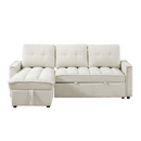 78.75" Reclining Sofa, Pull-Out Sofa Bed with USB and tape-c charging ports, L-Shaped Sectional Sofa with Reclining Storage and Arm Side Organizer Pocket Features, Living Room Comfort Sofa