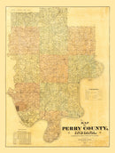 Vintage Map of Perry County, Indiana 1894