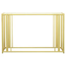 Adri Glass Top Entryway Console Table Matte Brass