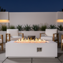 Outdoor Rectangle Propane Fire Pit Table 60inch, White