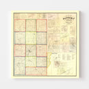Vintage Map of Putnam County, Indiana 1864