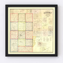 Vintage Map of Putnam County, Indiana 1864