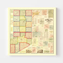 Vintage Map of Rush County, Indiana 1867