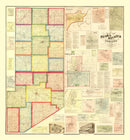 Vintage Map of Rush County, Indiana 1867