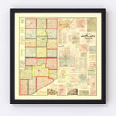 Vintage Map of Rush County, Indiana 1867