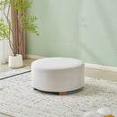 Round Ottoman, Minimalist Footstool - White by HouseOfZazla