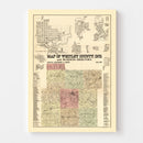 Vintage Map of Whitley County, Indiana 1902
